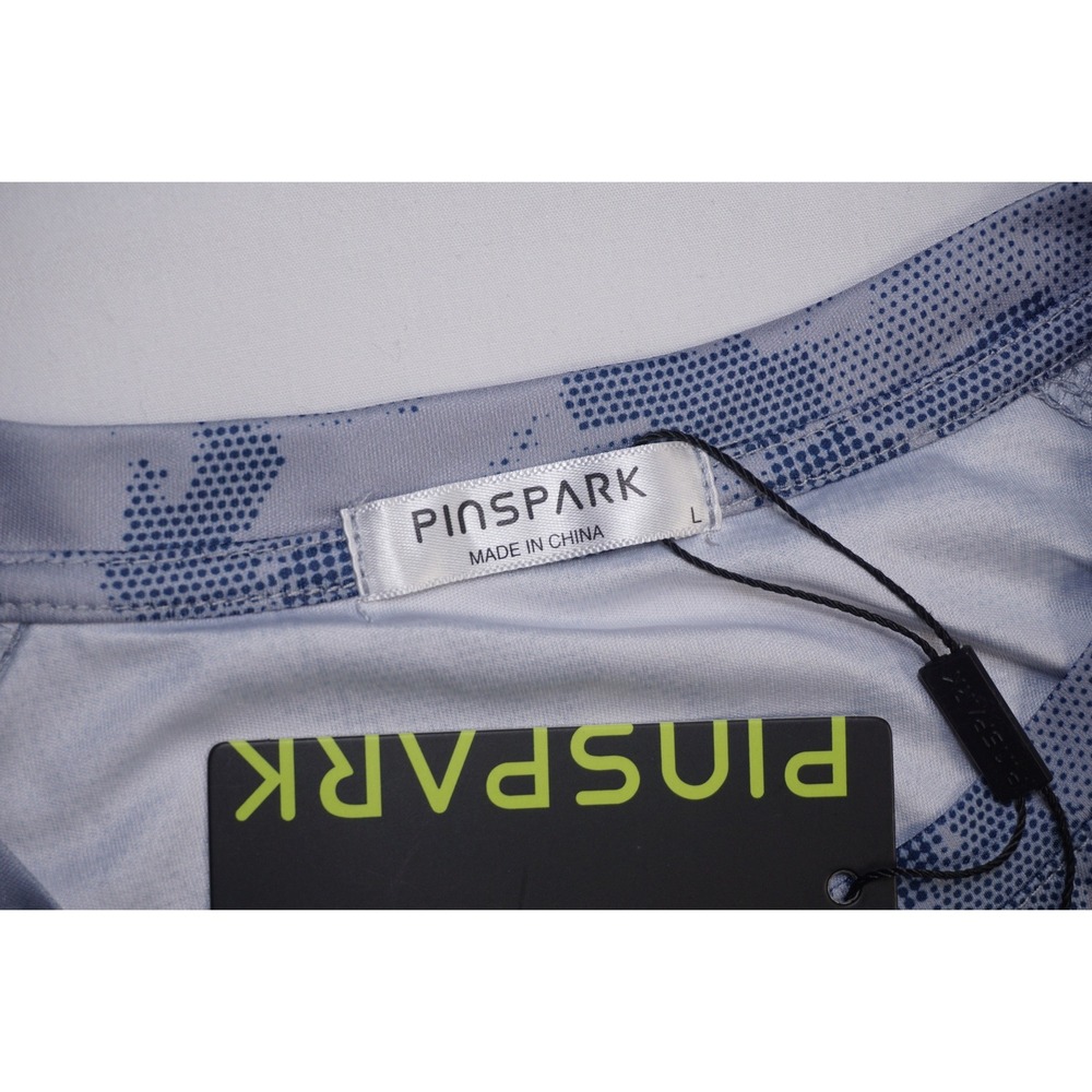 Pinspark Large Blue Camo Polyester UPF 50+ Performance T-Shirt - Picture 5 of 7